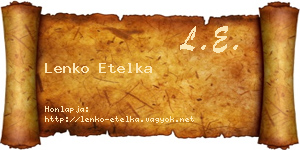 Lenko Etelka névjegykártya