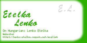 etelka lenko business card